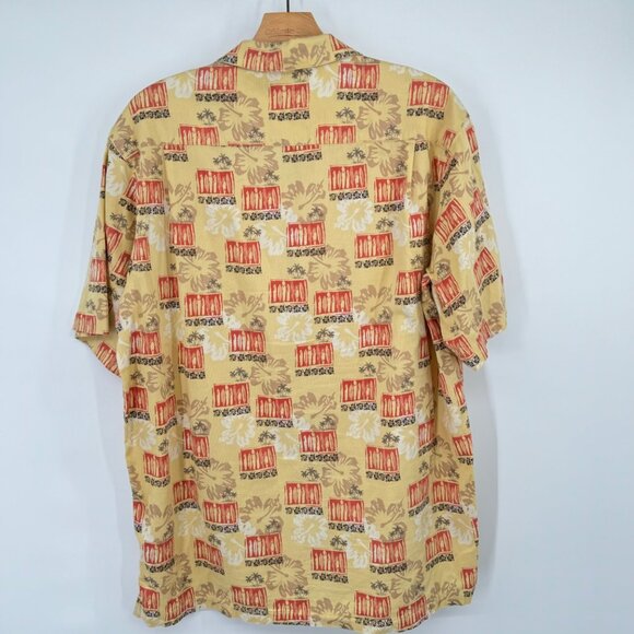 Columbia Men's Hawaiian Button-Up Shirt surfboards yellow size large cotton - Picture 7 of 9